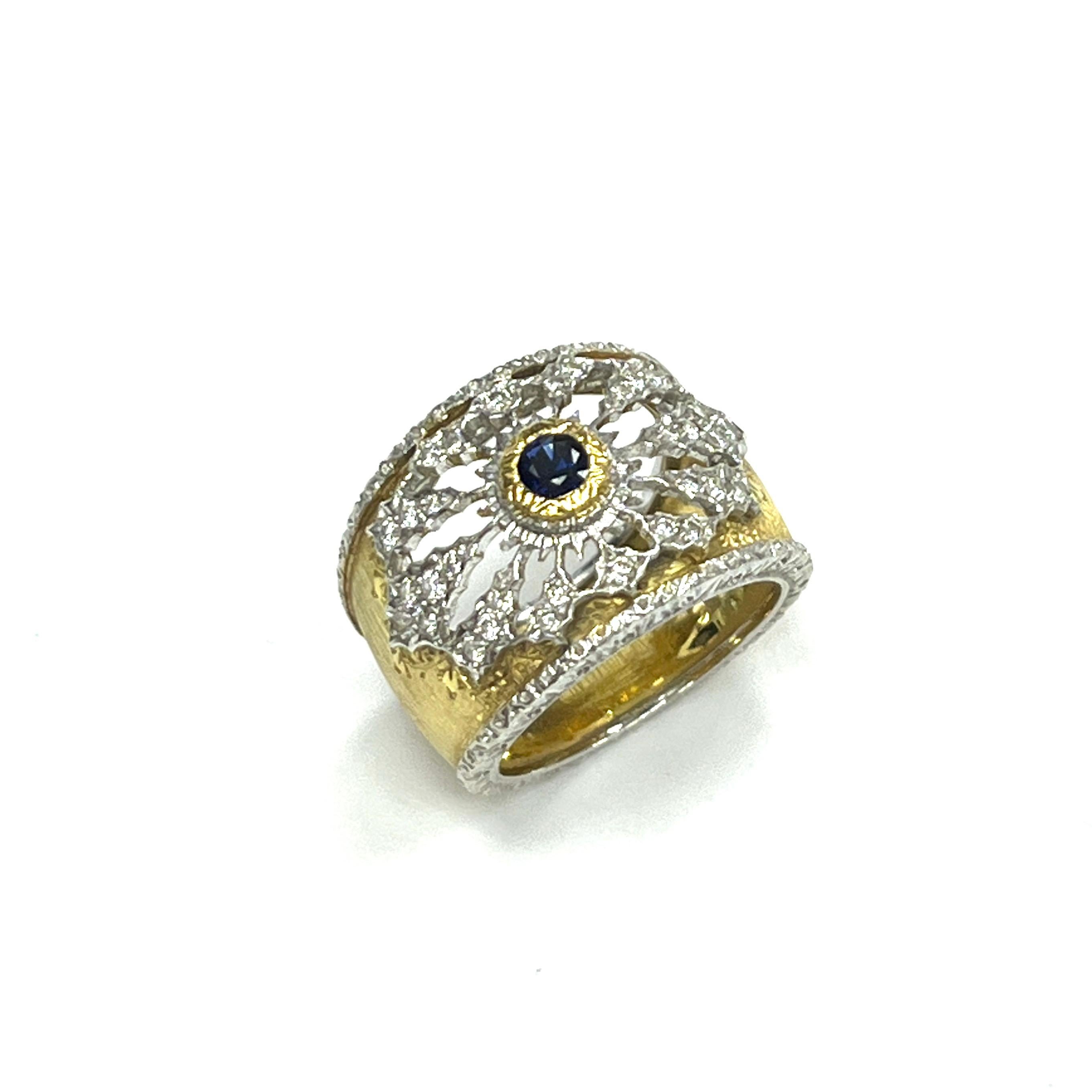 Buccellati Sapphire Diamond Gold Ring 1