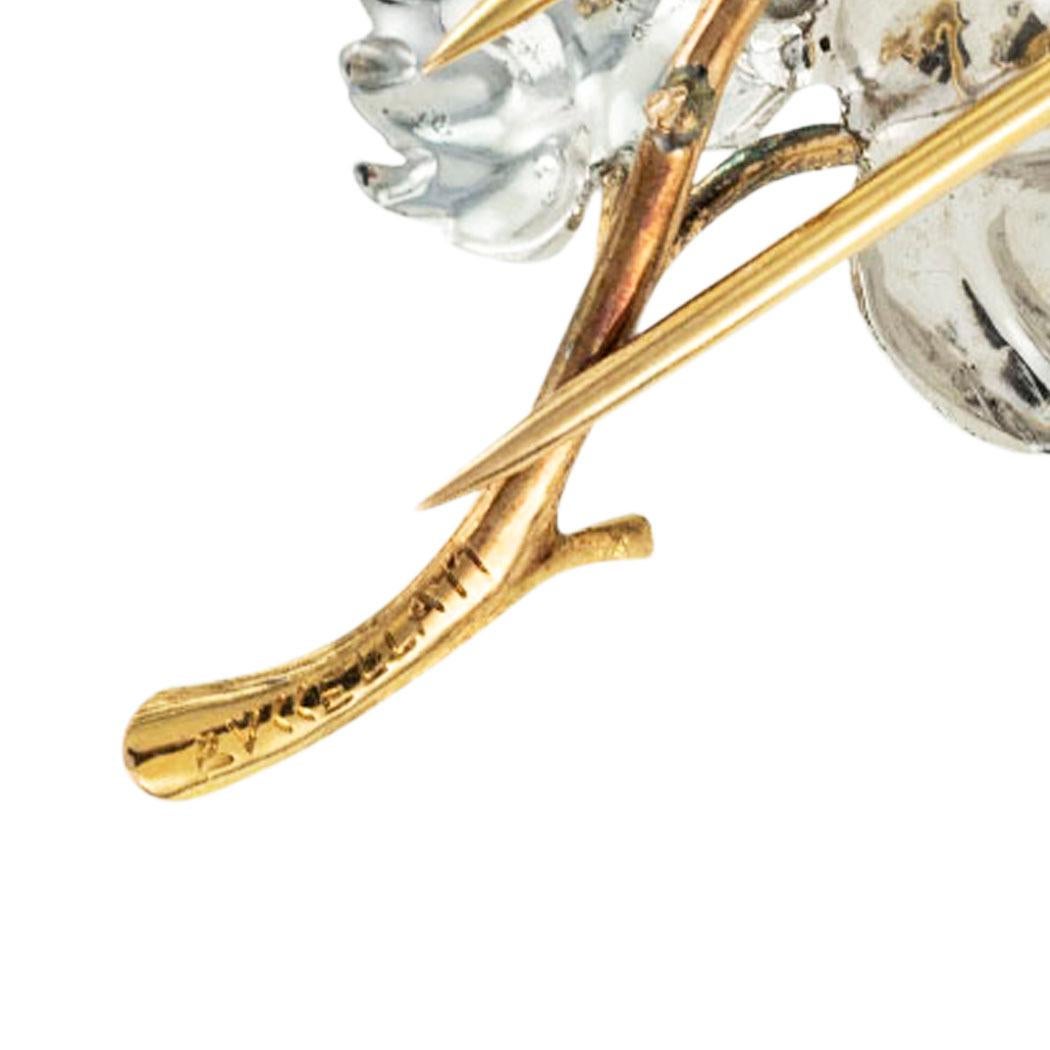 Women's or Men's Buccellati Sapphire Gold Silver Sunflower Clip Brooch