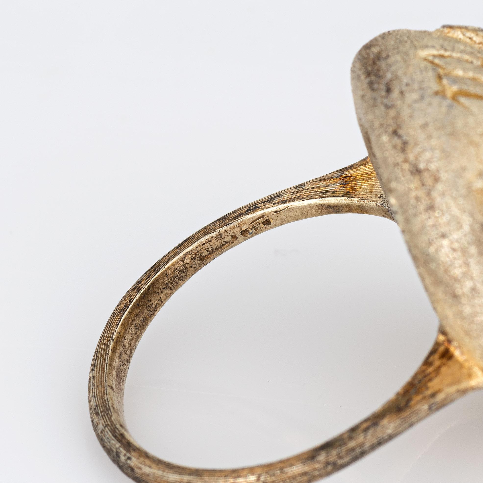 Buccellati Vintage Sterling Silber vergoldet Gianmaria Skorpion Tierkreiszeichen Ring 2