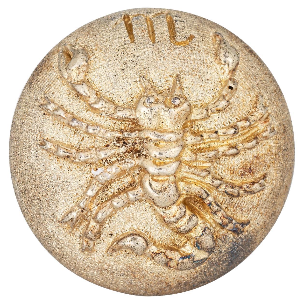 Buccellati Bague vintage signe du zodiaque scorpion Gianmaria en argent sterling doré