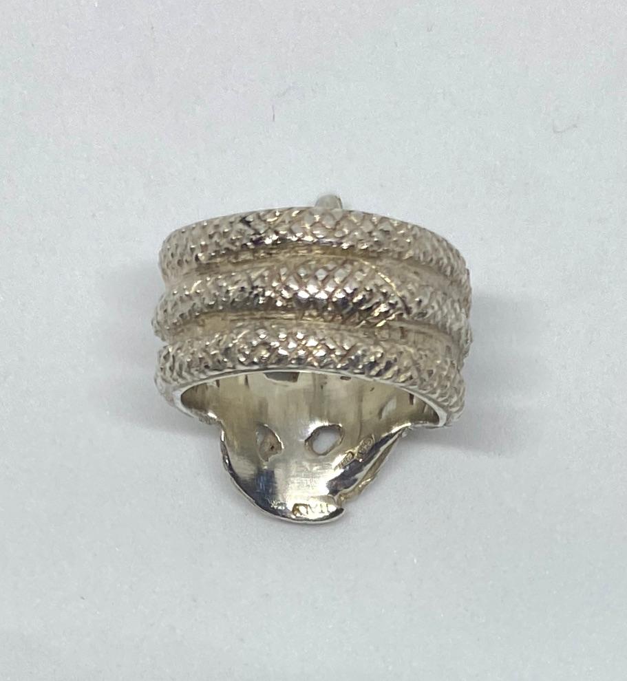 Buccellati Serpent Ring in Sterling Silver For Sale 1