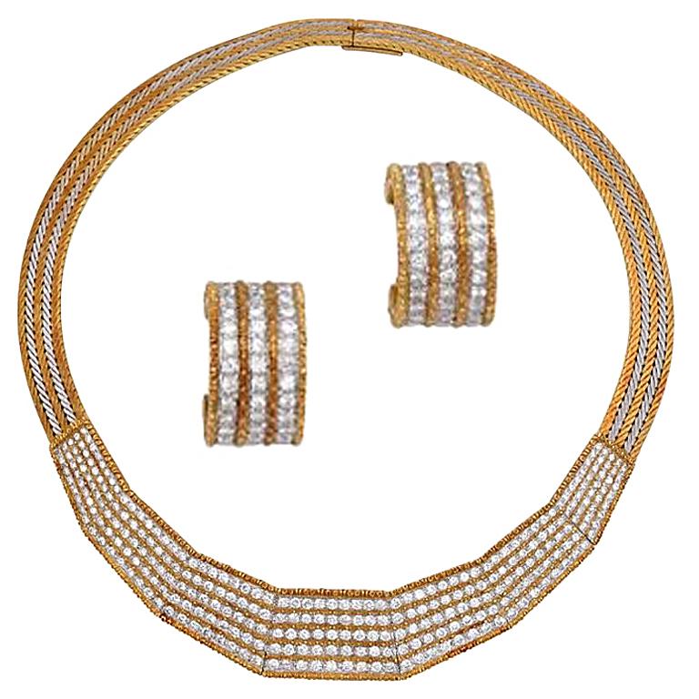 Buccellati Set of Diamond Necklace and Earrings