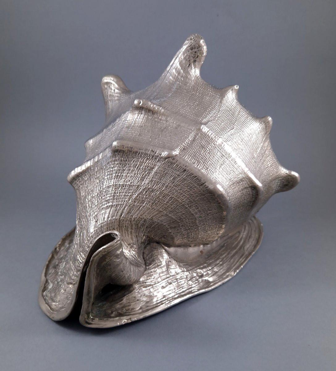 Buccellati - Shell Mounted In Sterling Silver For Sale 2