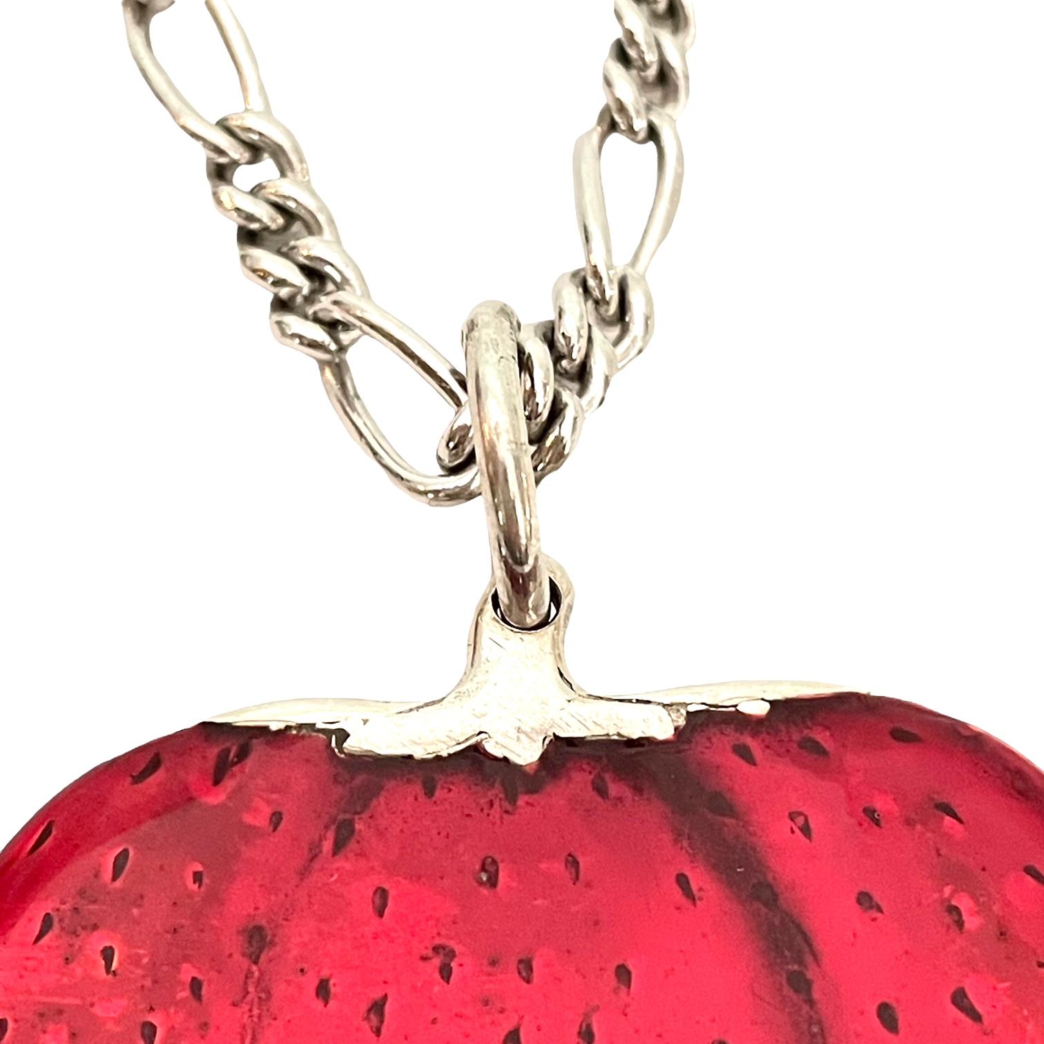 The strawberry pendant is 2.25
