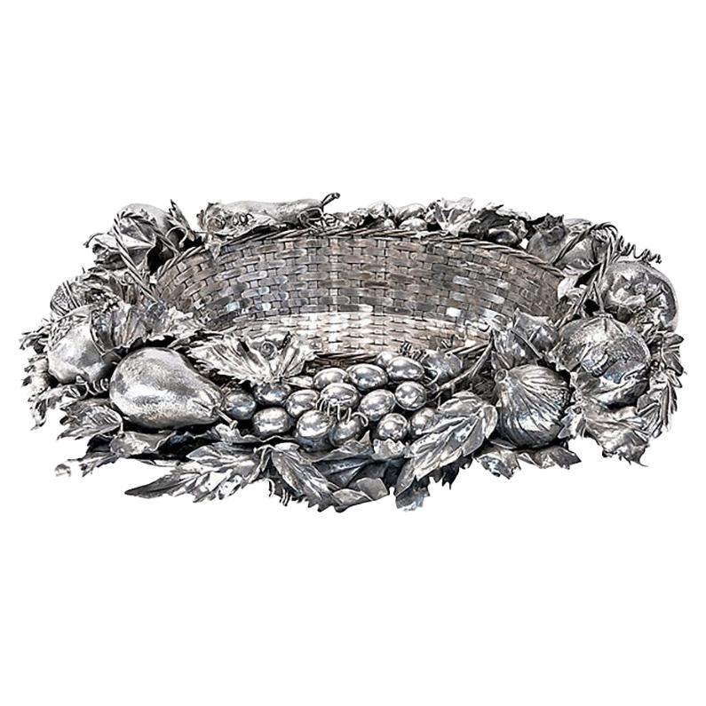 Buccellati Silver Fruit Basket Centerpiece For Sale