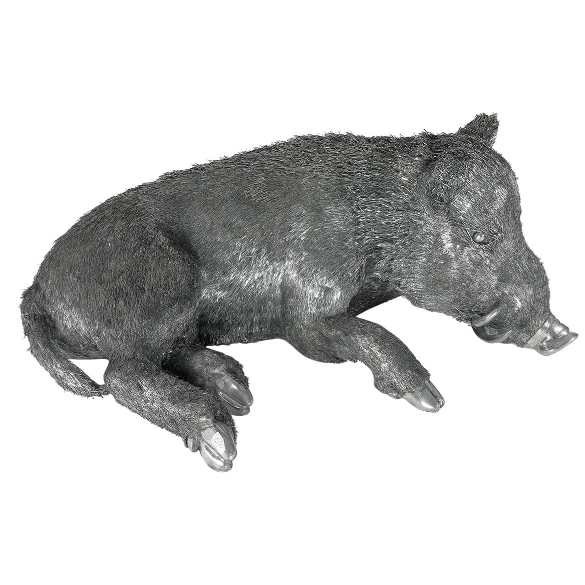 Buccellati Silver Furry Animals Boar For Sale
