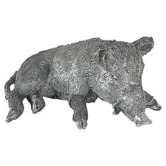 Vintage Buccellati Silver Furry Boar