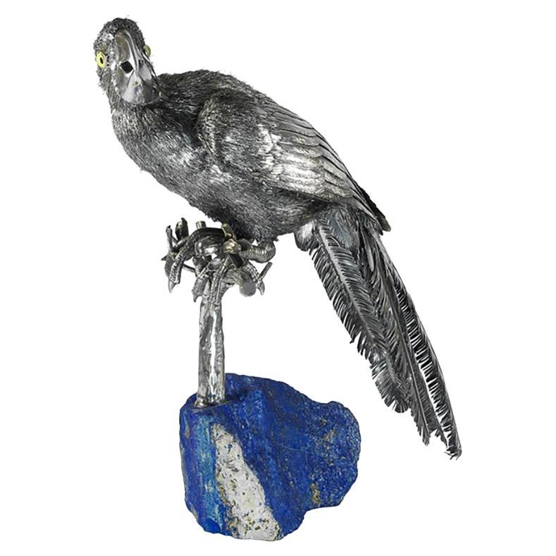 BUCCELLATI Silber Pelz Papagei Lapislazuli