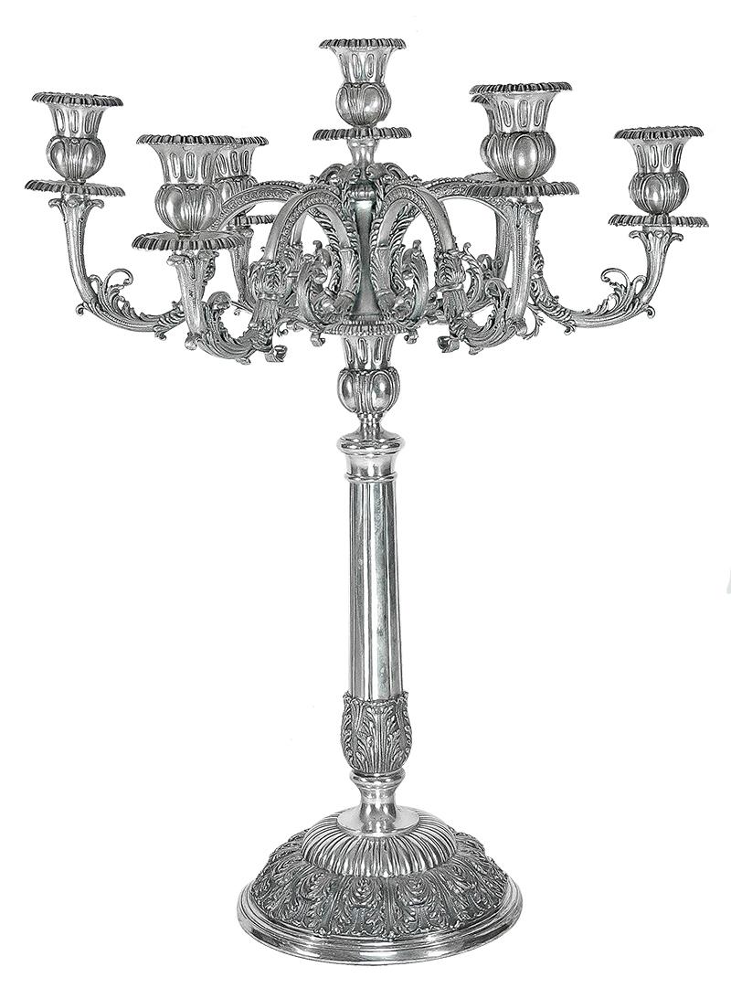 Italian Buccellati Silver Renaissance Candelabra Pair For Sale