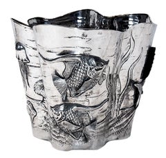 Buccellati Silver Sea Motif Champagne Bucket