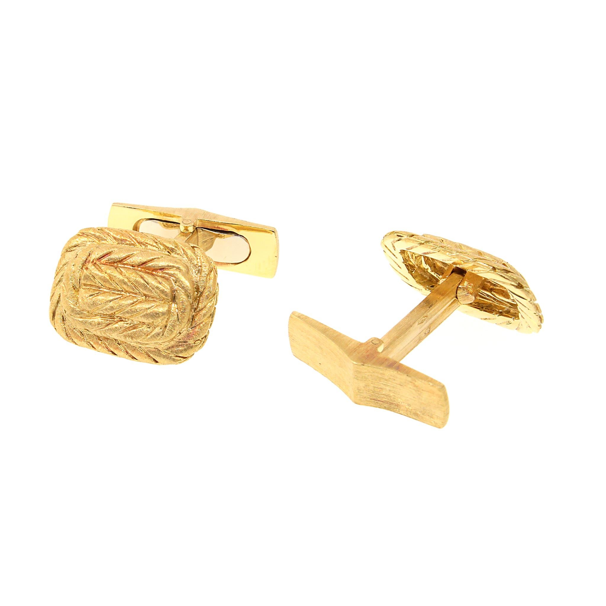 Women's or Men's Buccellati Solid Gold Vintage Cufflinks