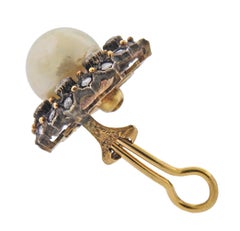 Buccellati South Sea Pearl Diamond Gold Silver Earrings