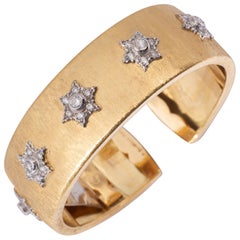 Vintage Buccellati Star Cuff with Diamonds in Gold