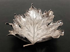 Buccellati Sterling Dish/Bowl in shape of a Maple Leaf, Stamped, Italy 1970s