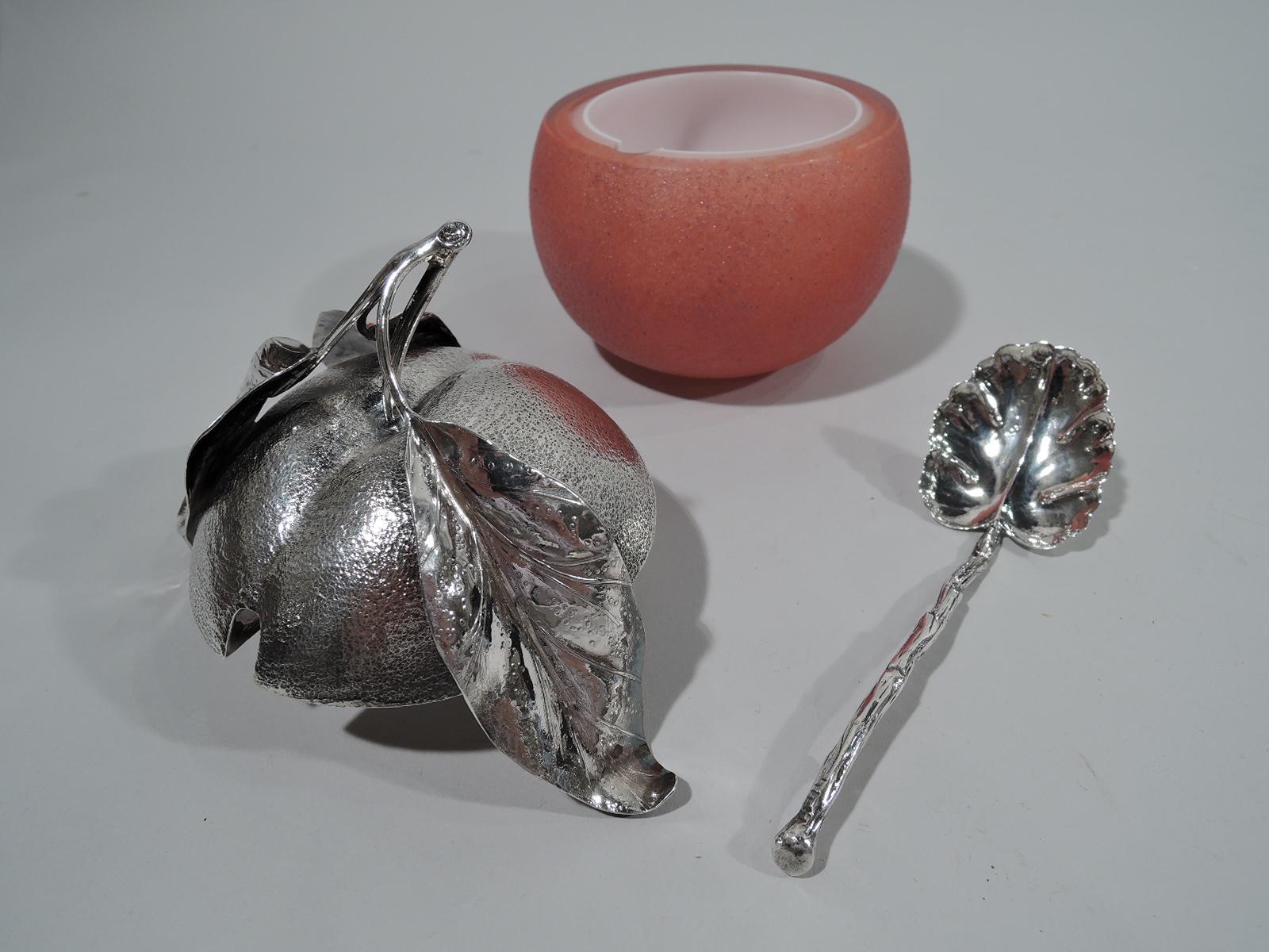 glass jam pots with spoon