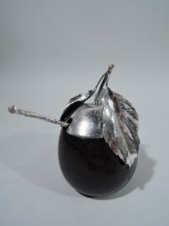 Buccellati Sterling Silver and Murano Glass Plum Jam Jar with Spoon