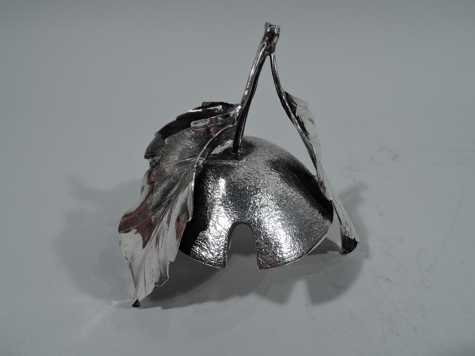 Buccellati Sterling Silver and Murano Glass Plum Jam Jar with Spoon In Excellent Condition In New York, NY