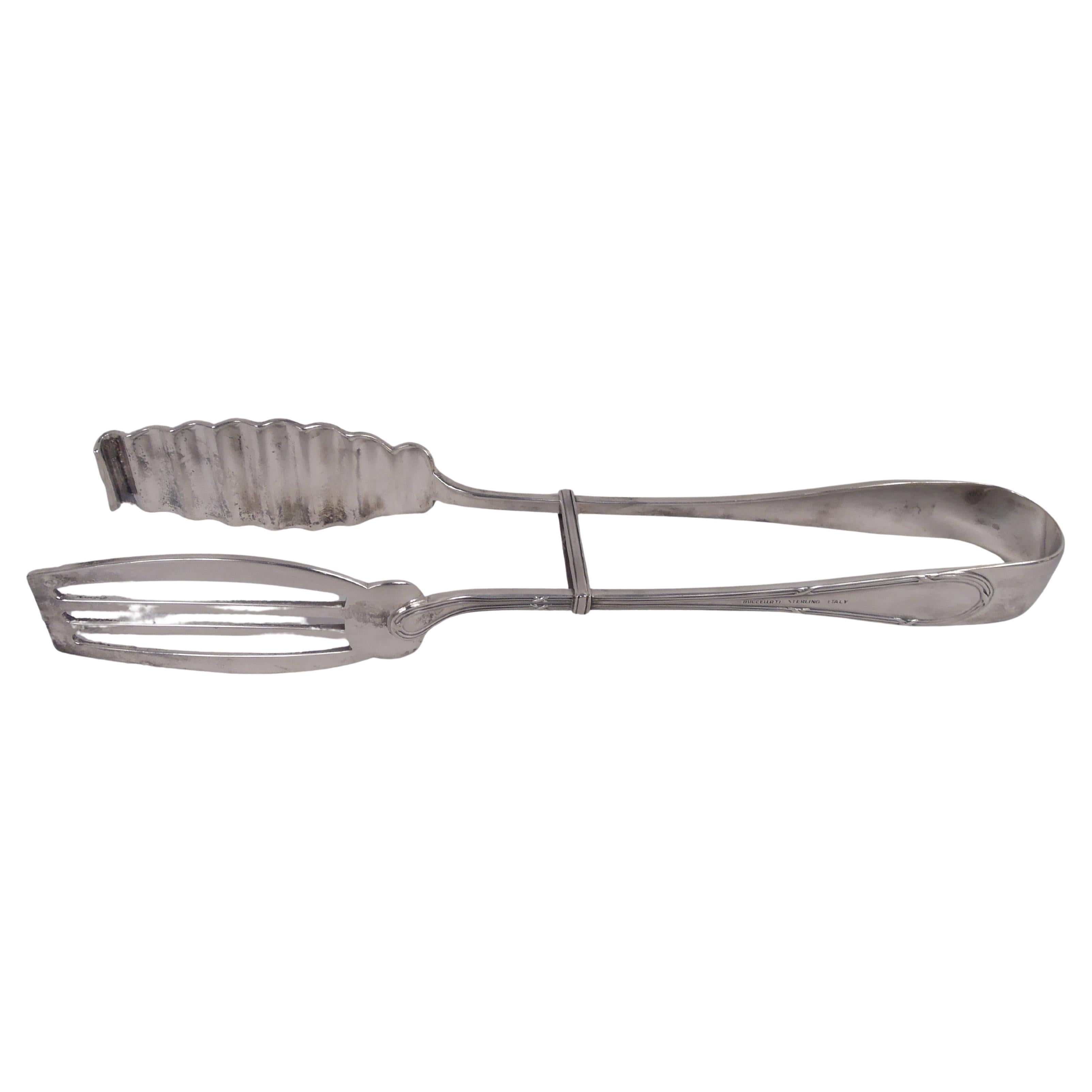 Buccellati Sterling Silver Asparagus Tongs in Classical Parma Pattern For Sale