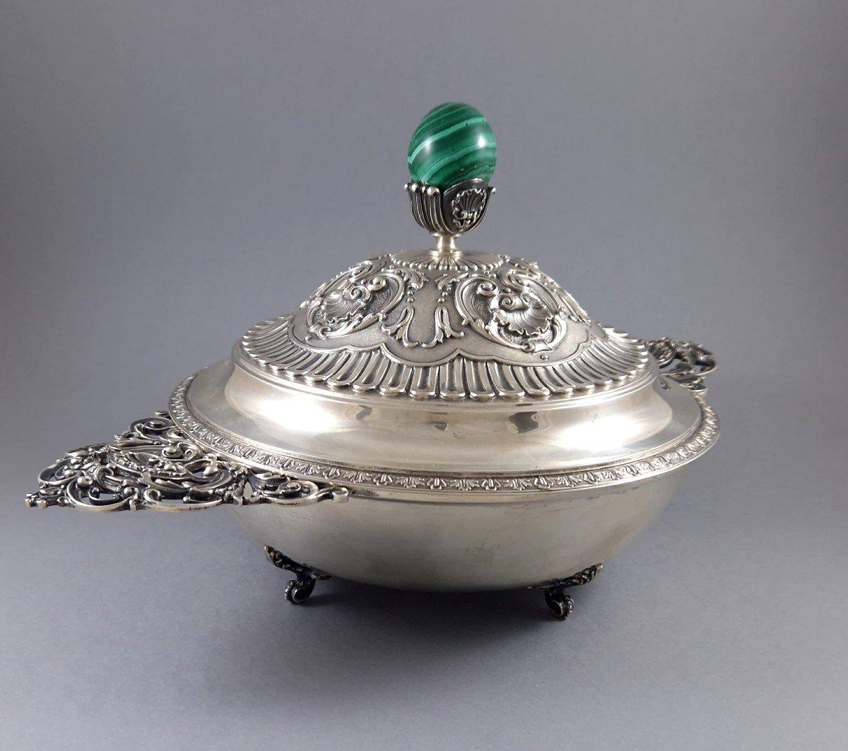 Buccellati - Plato hondo de plata de ley con malaquita Plata esterlina en venta