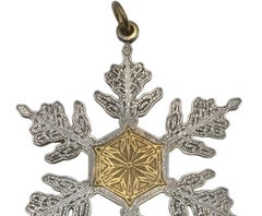Buccellati Sterling Silver Christmas Ornament 1995 Snowflake Motif
