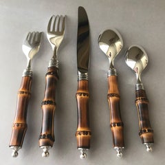 Buccellati Sterling Silver Cutlery Pattern 'Tahiti' 5 Piece Setting