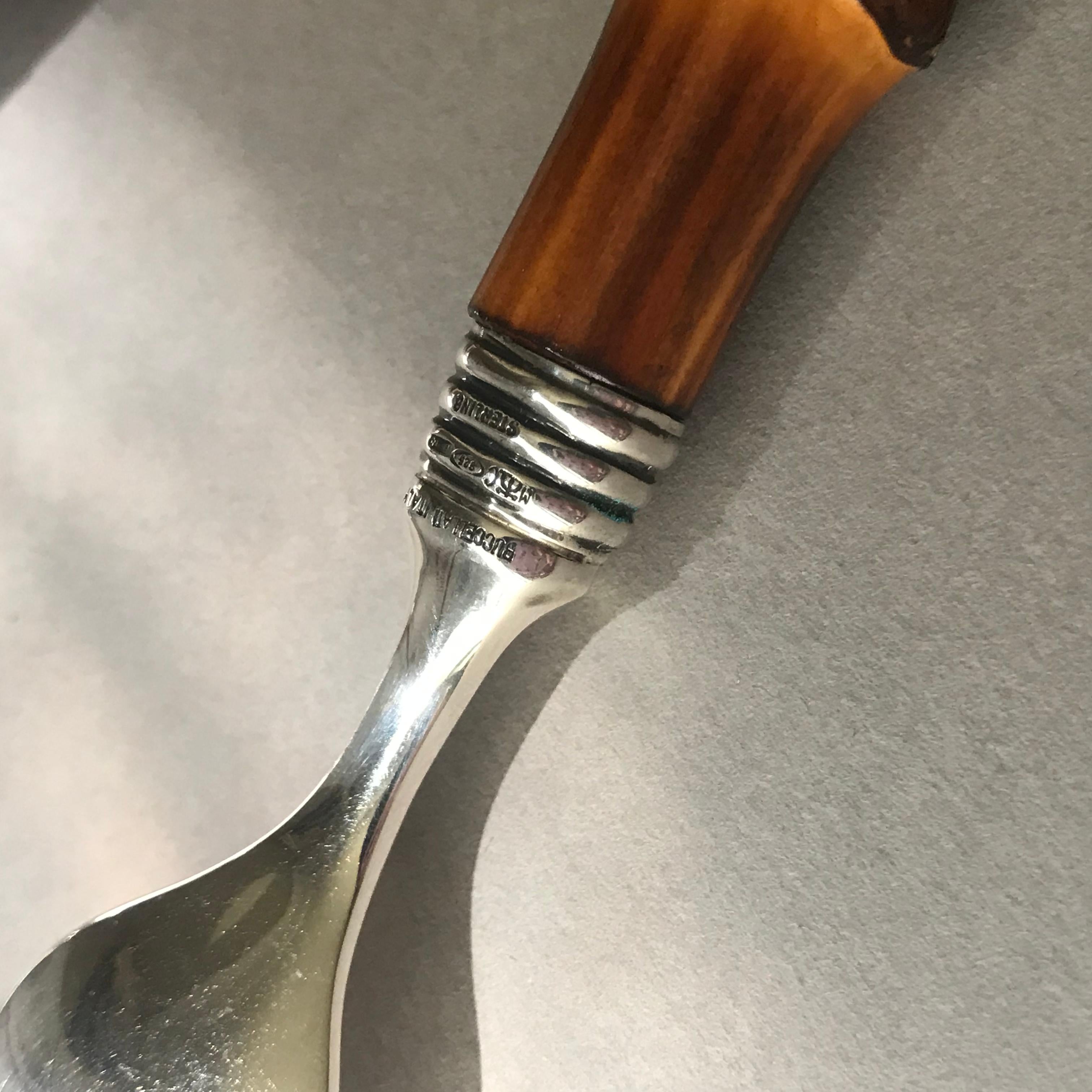 Buccellati Sterling Silver Cutlery Pattern 'Tahiti' 5-Piece Setting In New Condition For Sale In San Francisco, CA