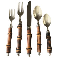 Buccellati Sterling Silver Cutlery Pattern 'Tahiti' 5 Piece Setting