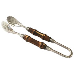 Buccellati Sterling Silver Cutlery Pattern "TAHITI" Ice Tongs