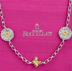 Buccellati Sterling Silver Daisy and Butterfly Long Chain