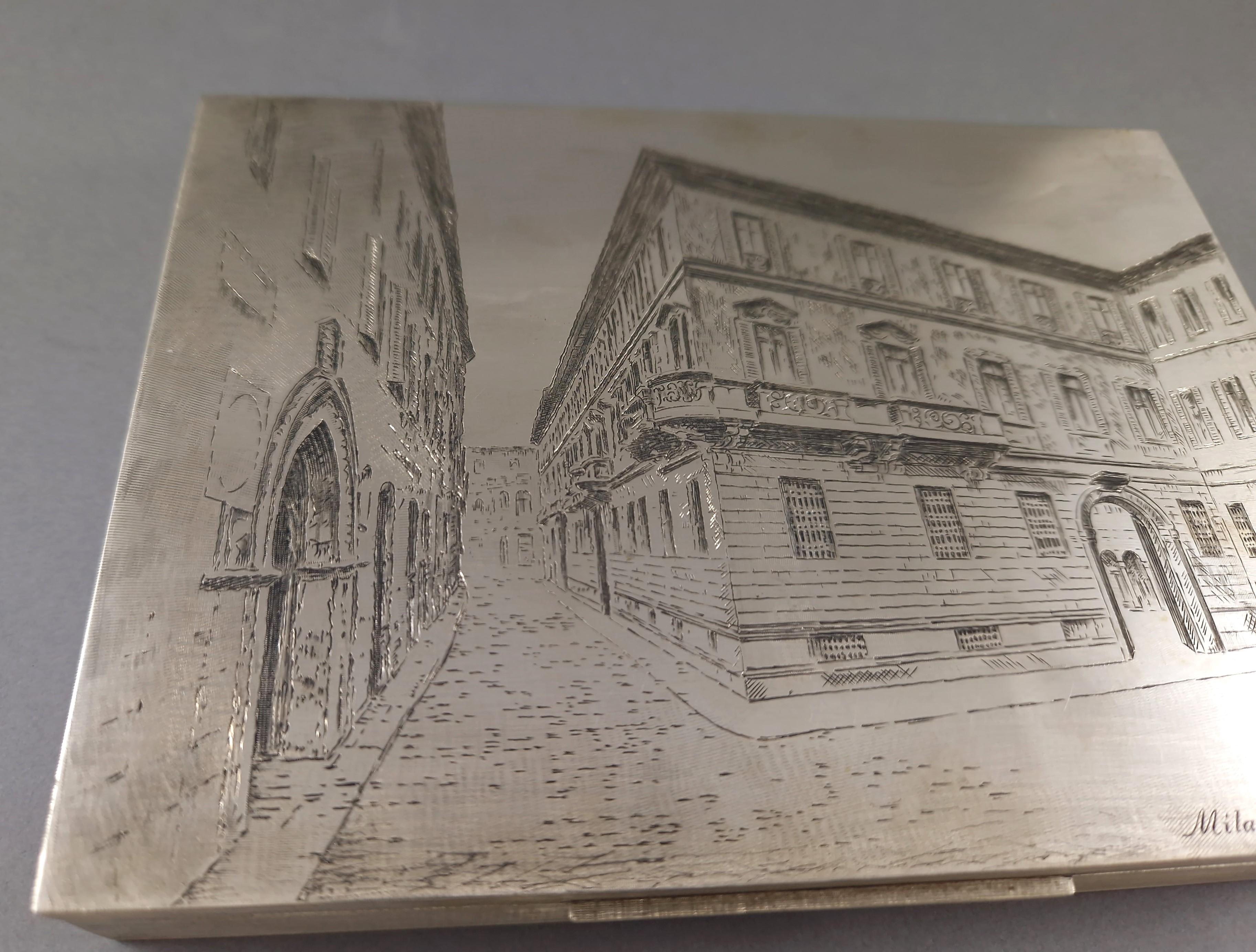 Buccellati Sterling Silver engraved box For Sale 2