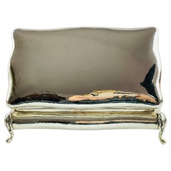 Buccellati Sterling Silver Hammered Jewelry Box with Velvet Lining