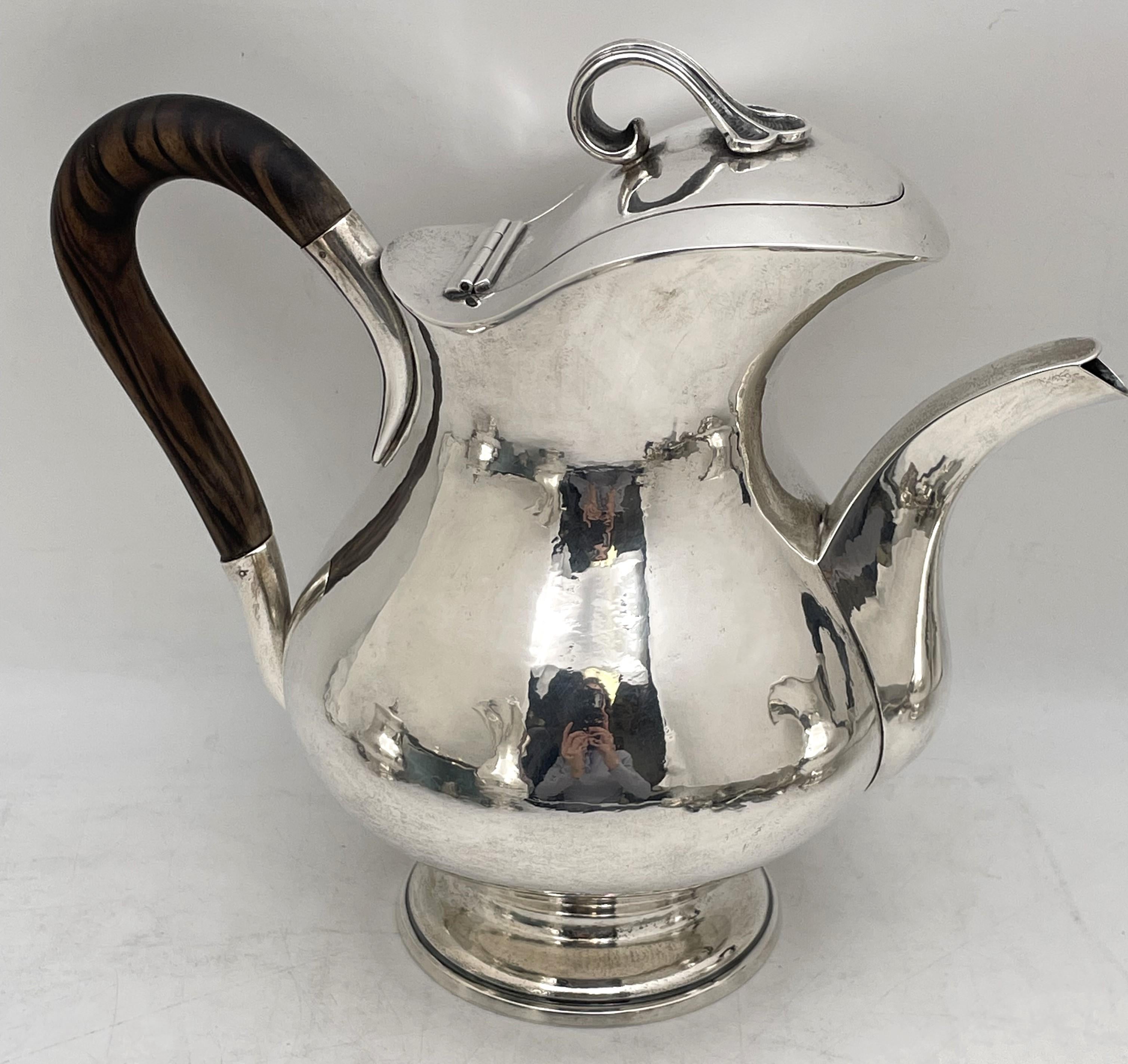 20th Century Buccellati Sterling Silver Hand Hammered 4-Piece Tea & Coffee Set For Sale