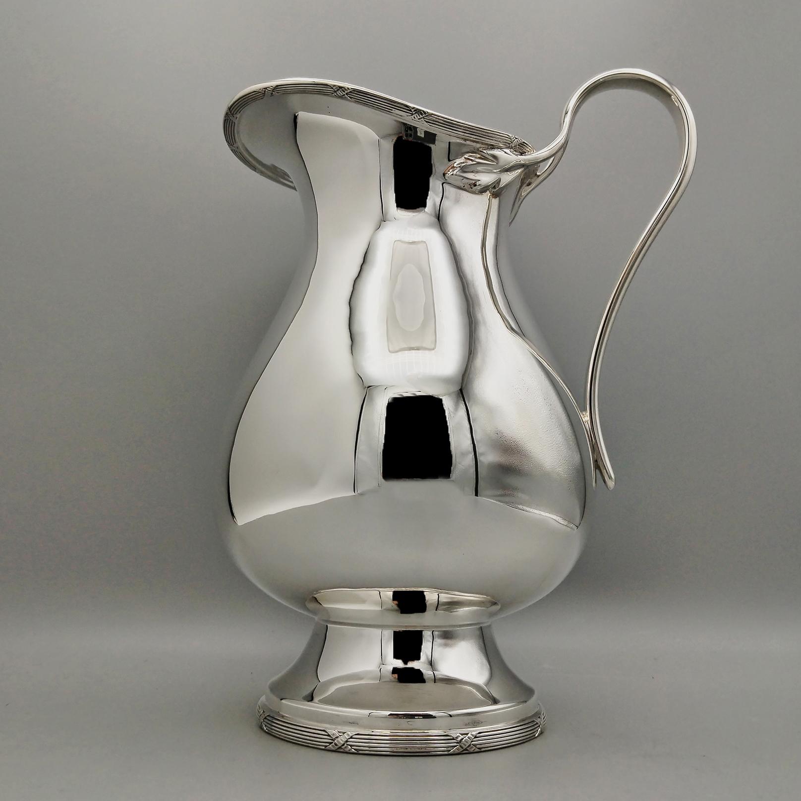 Hand-Crafted Buccellati Sterling Silver Jug  Louis XVI Style For Sale