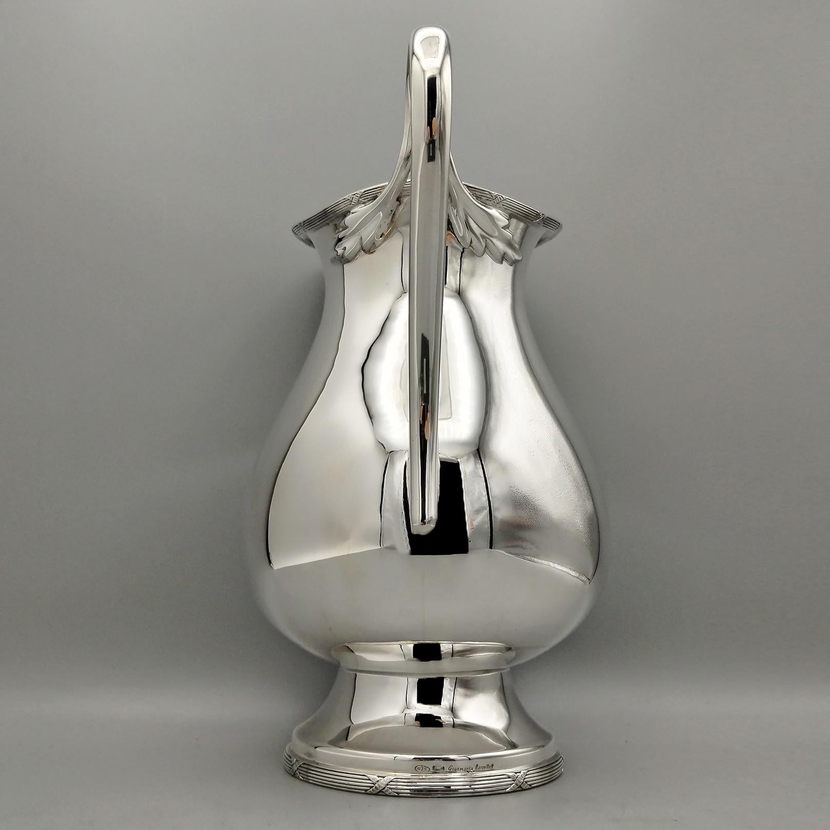 Buccellati Sterling Silver Jug  Louis XVI Style In New Condition For Sale In VALENZA, IT