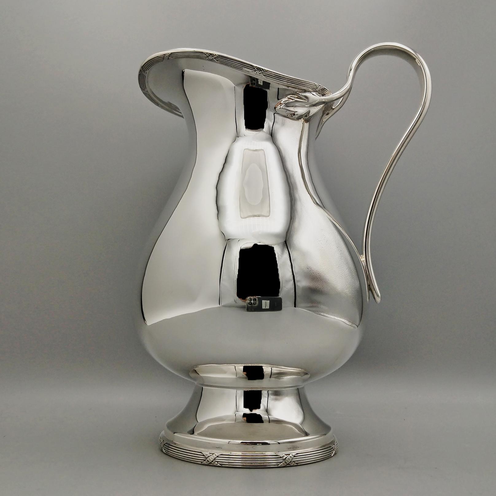 Contemporary Buccellati Sterling Silver Jug  Louis XVI Style For Sale