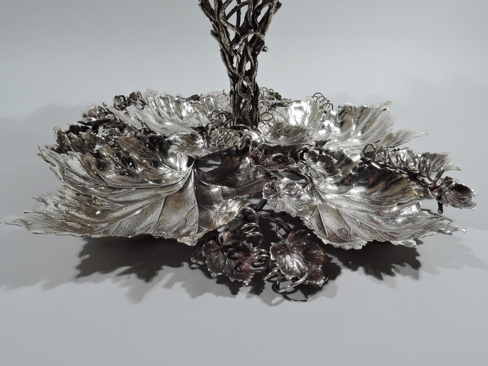 Buccellati Sterling Silver Leaf and Branch 3-Tier Serving Stand 2