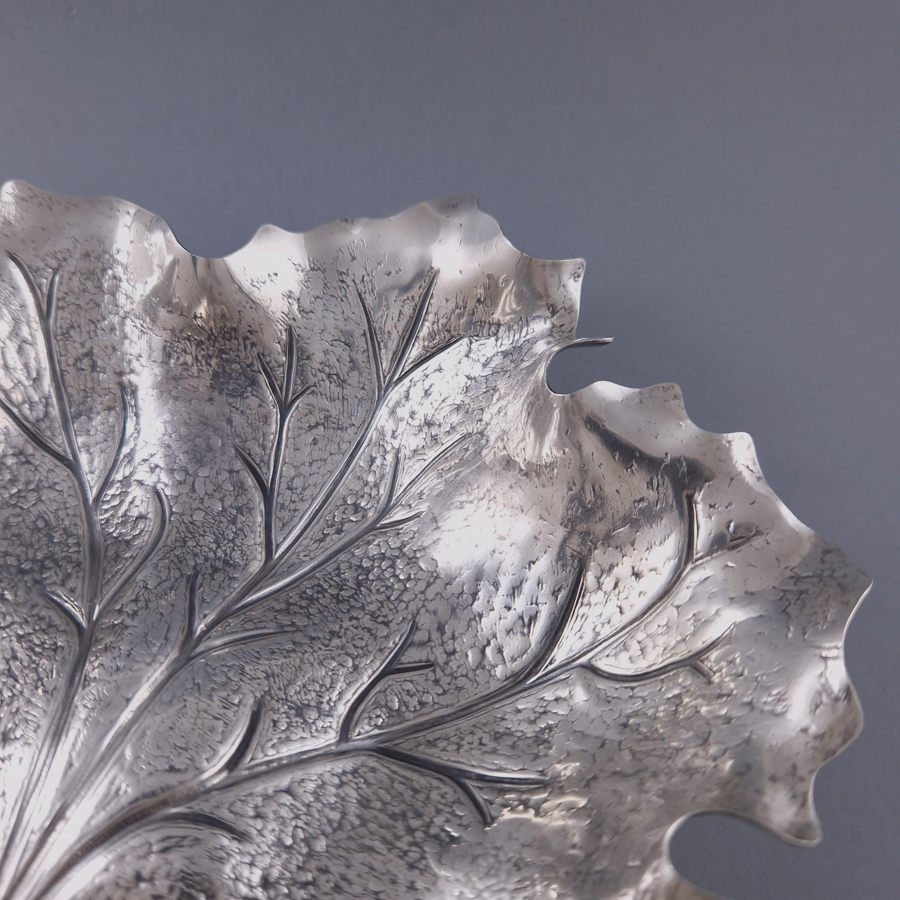 Buccellati, Sterling Silver Leaf Dishes / Vide-Poche In Excellent Condition In Saint-Ouen, FR