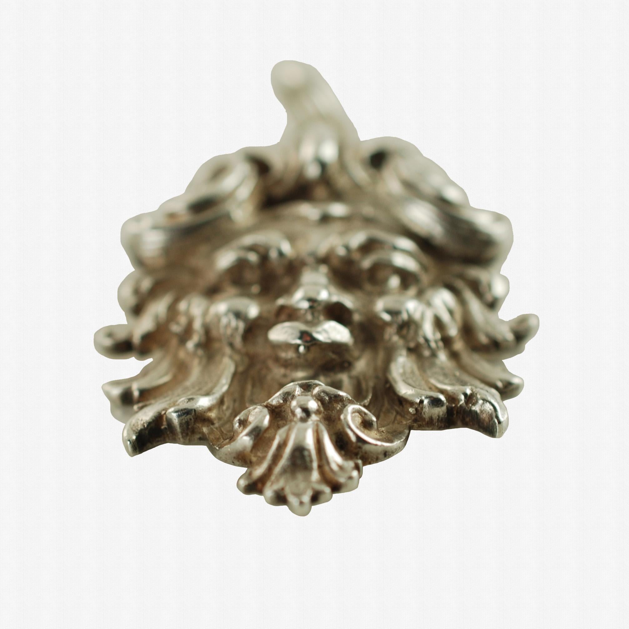 Renaissance Revival Buccellati Sterling Silver Maschera Ligorica Pendant For Sale