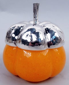 Buccellati Sterling Silver & Murano Glass Pumpkin Marmalade Jar
