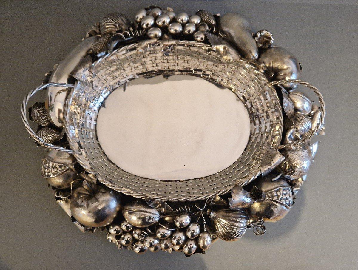 Cesta de centro de mesa naturalista Buccellati de plata de ley en Excelente estado para la venta en Saint-Ouen, FR