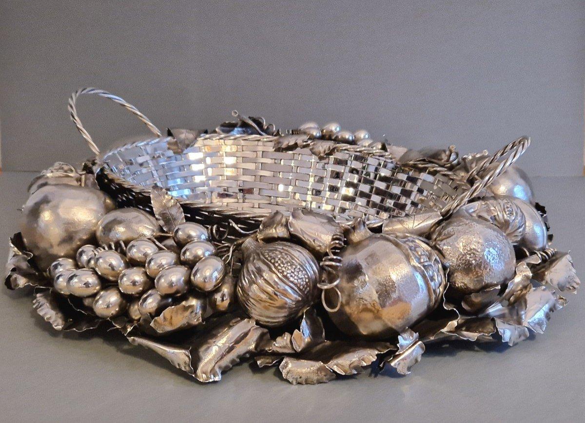 Cesta de centro de mesa naturalista Buccellati de plata de ley Plata esterlina en venta