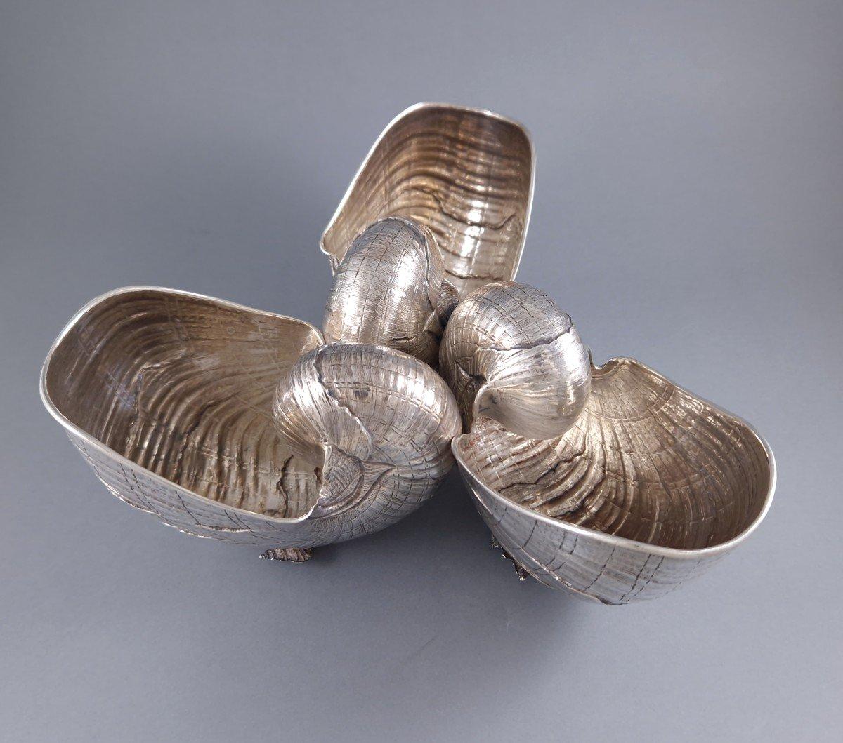 Italian Buccellati - Sterling Silver Nautilus Centerpiece shell