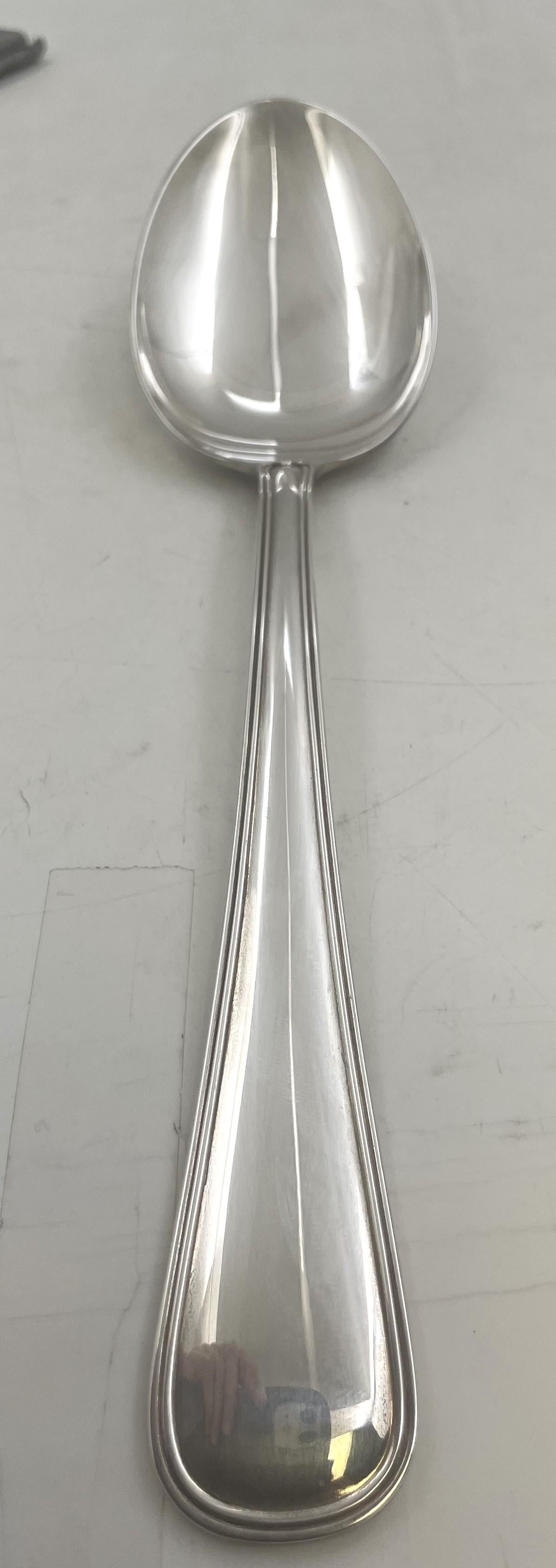 Service à salade italien ancien de 2 pièces en argent sterling Buccellati dans son pochette d'origine en vente 1