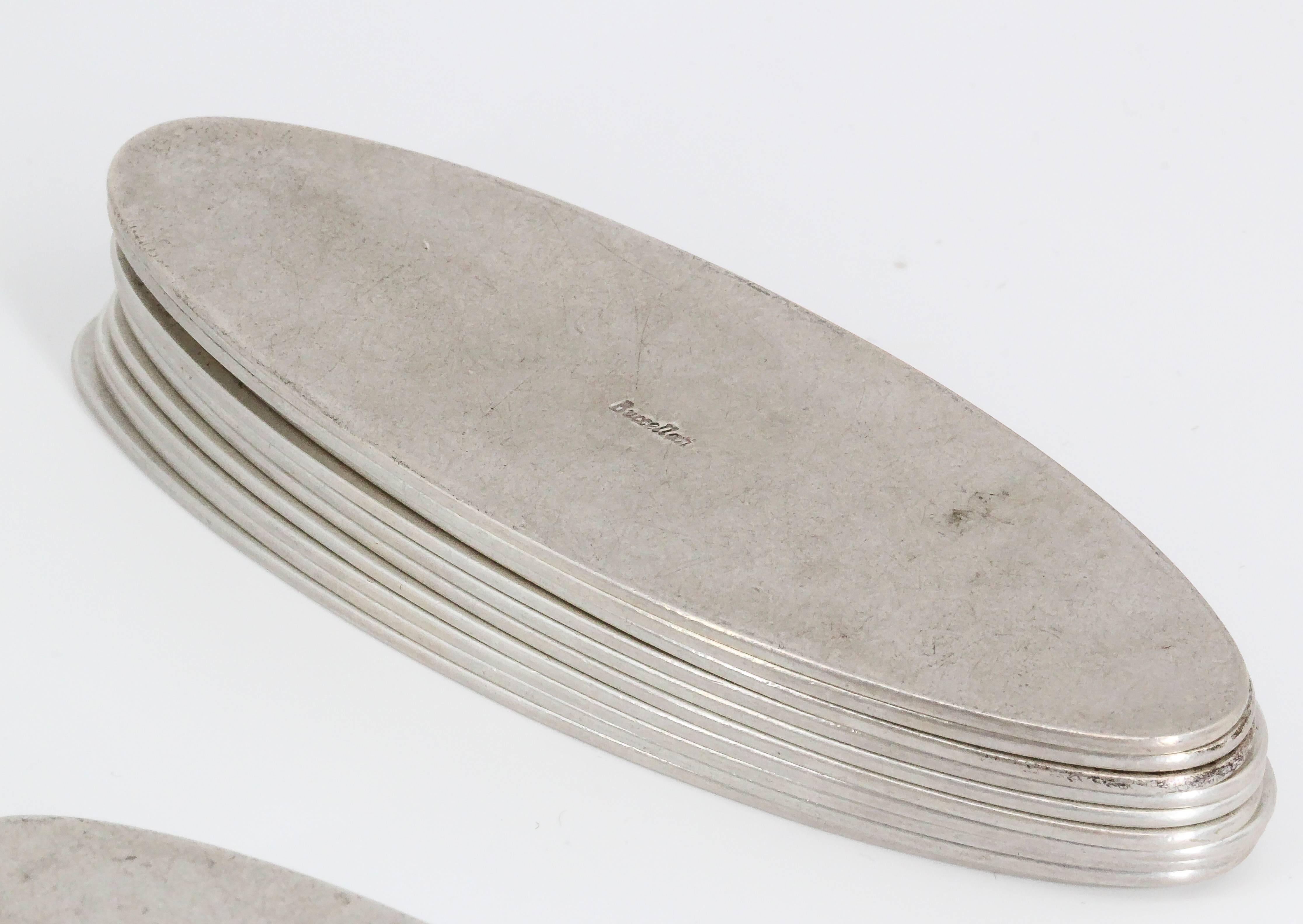 Buccellati Sterling Silver Roulette Poker Chip Set In Excellent Condition In New York City, NY