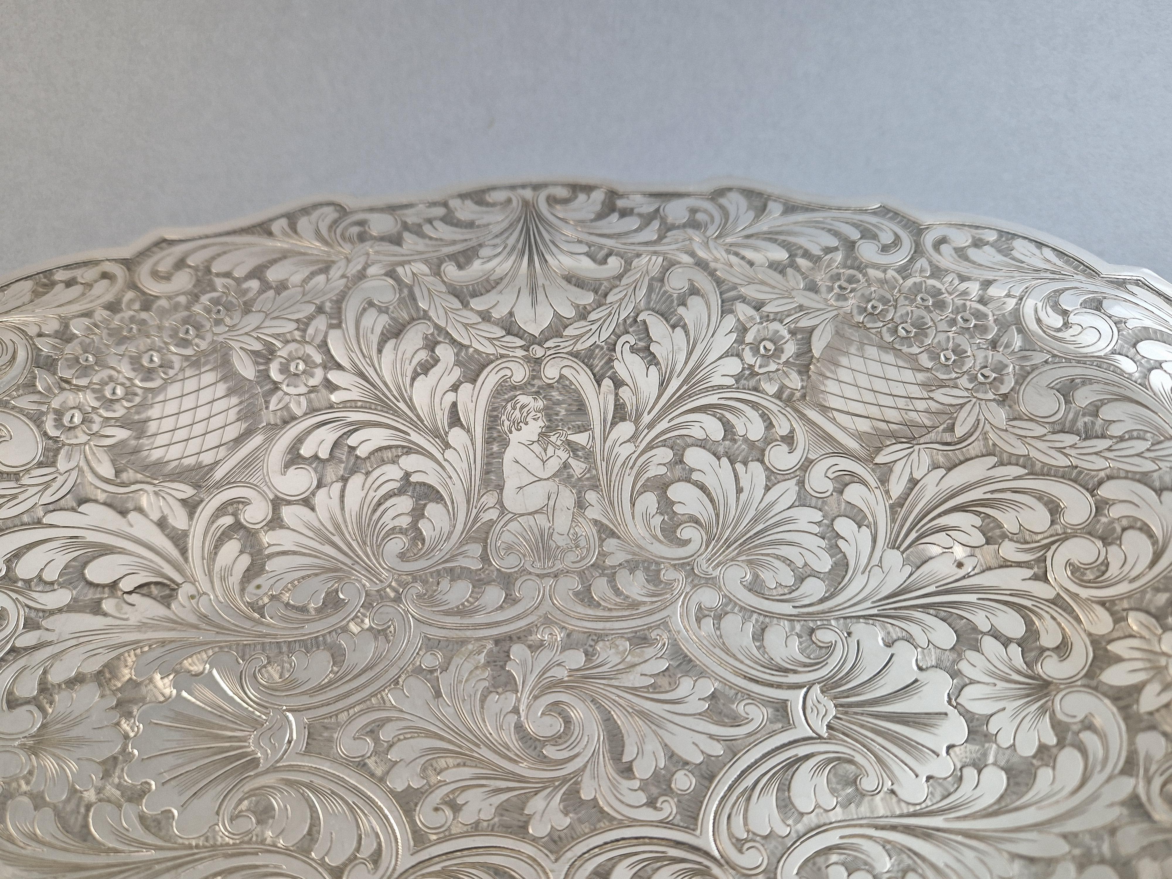 Buccellati - Sterling Silver tray In Good Condition For Sale In Saint-Ouen, FR