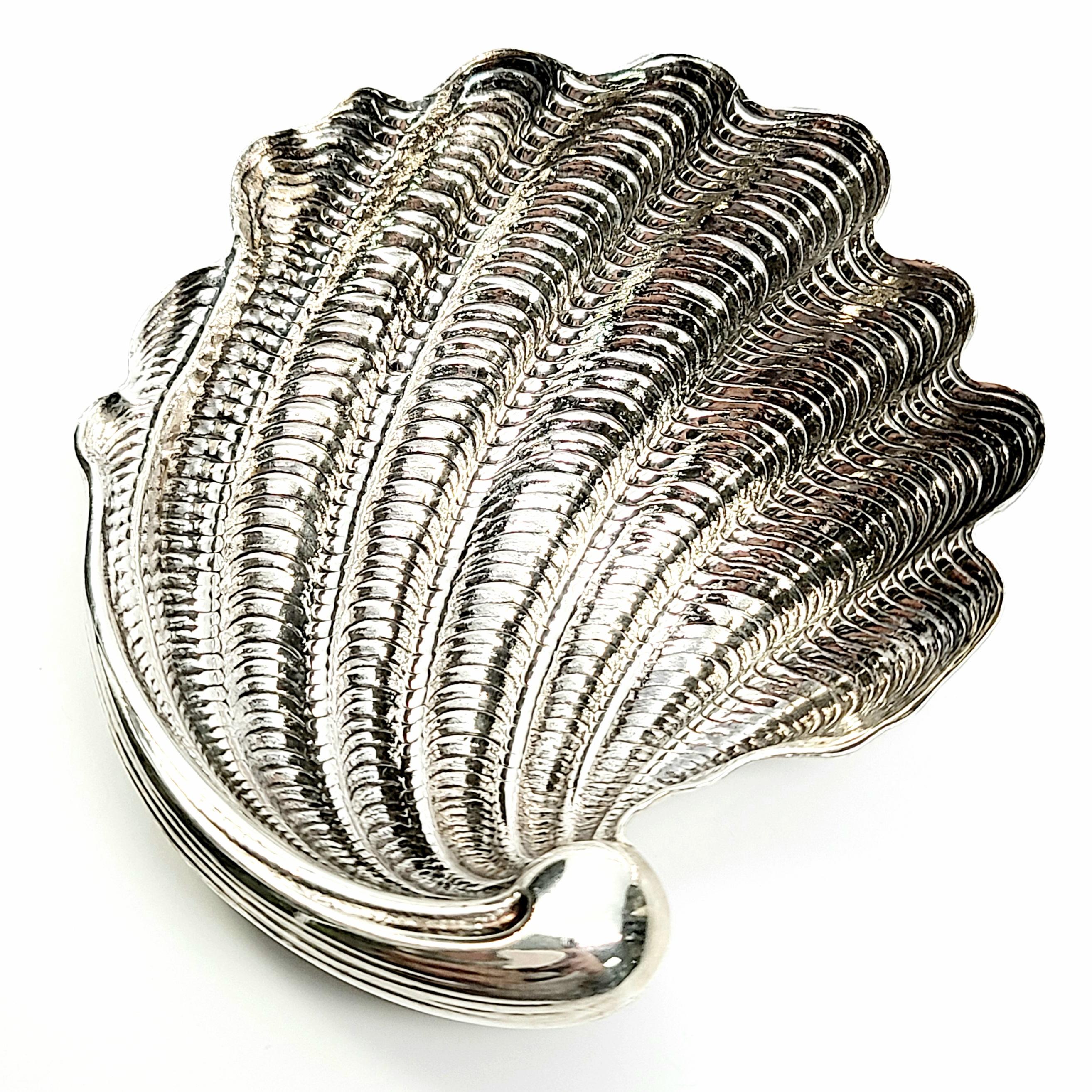 European Buccellati Sterling Silver Tridacna Small Shell Dish