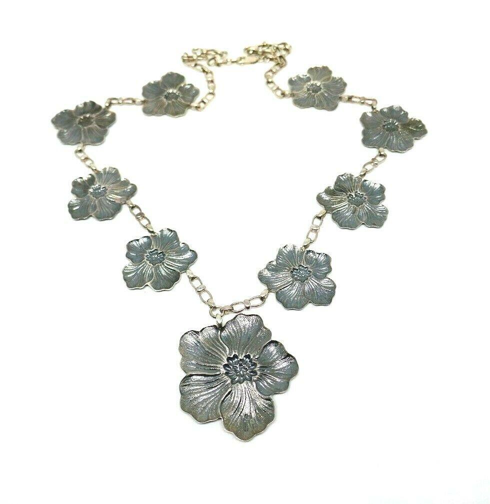 sterling silver flower necklace