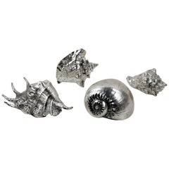 Buccellati Style Italian Silver Overlay Sea Shells 
