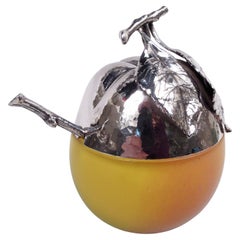 Vasetto di marmellata di mele in argento sterling e vetro di Murano di Buccellati