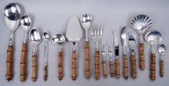 Buccellati Tahiti Sterling Silver & Bamboo Cane Luau Dinner Set